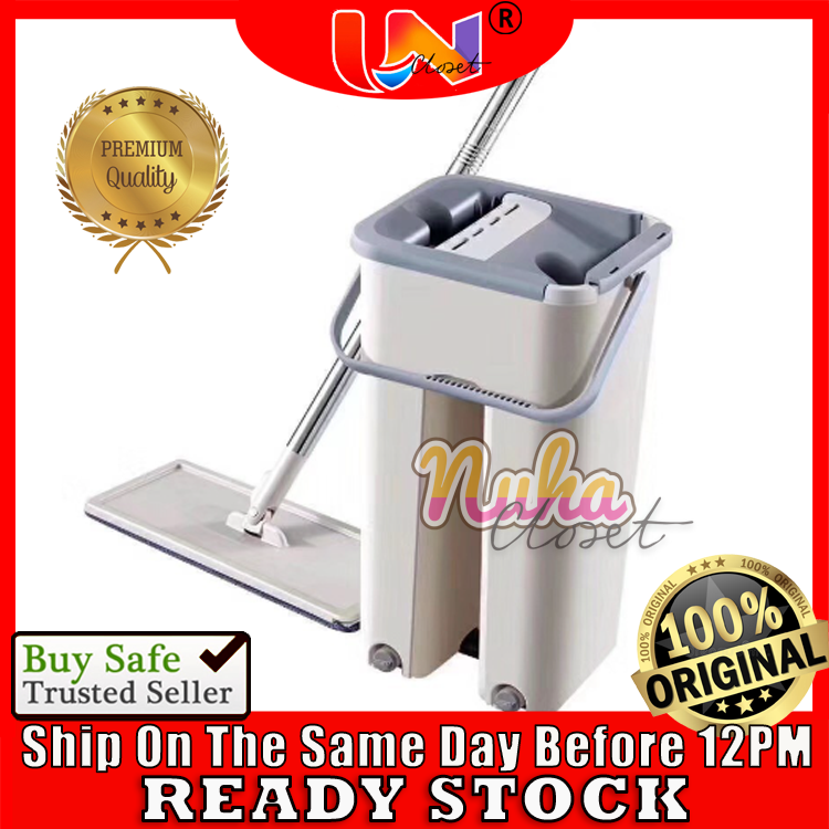 Magic Mop Lantai Viral 2in1 Imop Self Wash And Squeeze Dry Flat Mop Scratch Mop With Bucket Mop Pads Spin Free 2 Pads Shopee Malaysia