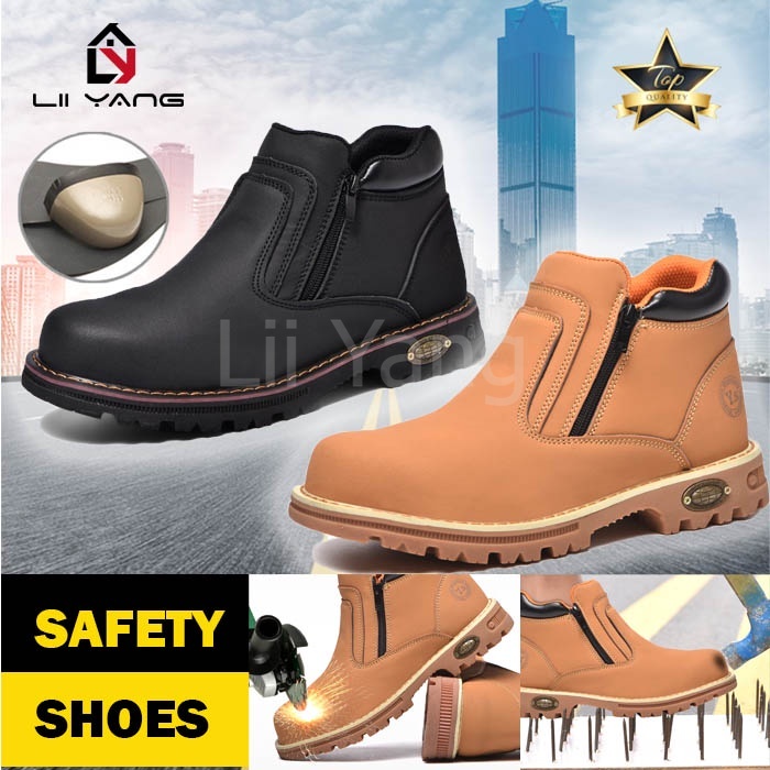 Safety Shoes Zipper Kasut Safety Zip Mid Cut Steel Toe Cap Comfortable  Safety Boots Kasut Safeti Zip | Shopee Malaysia