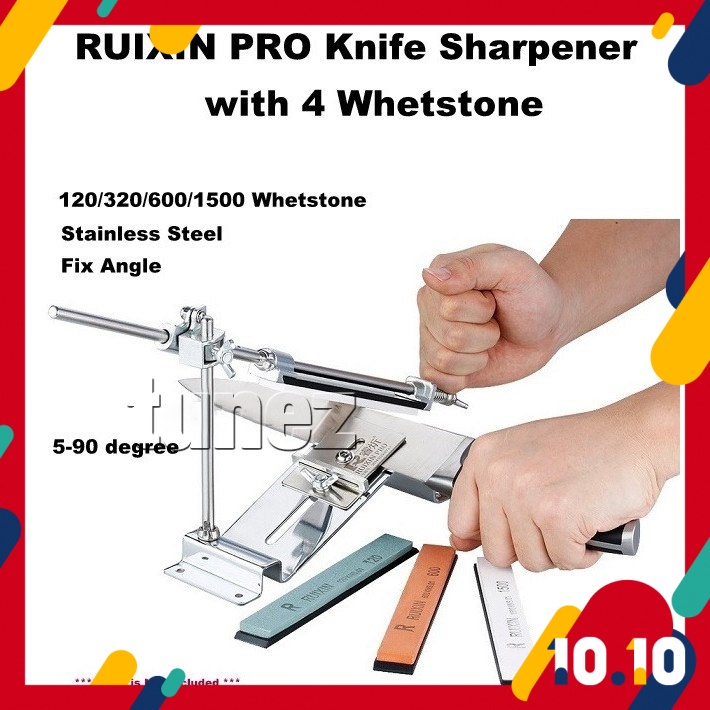 Upgraded Ruixin Pro Knife Sharpener Professional Stainless Steel Kitchen Set Fix Angle With 4