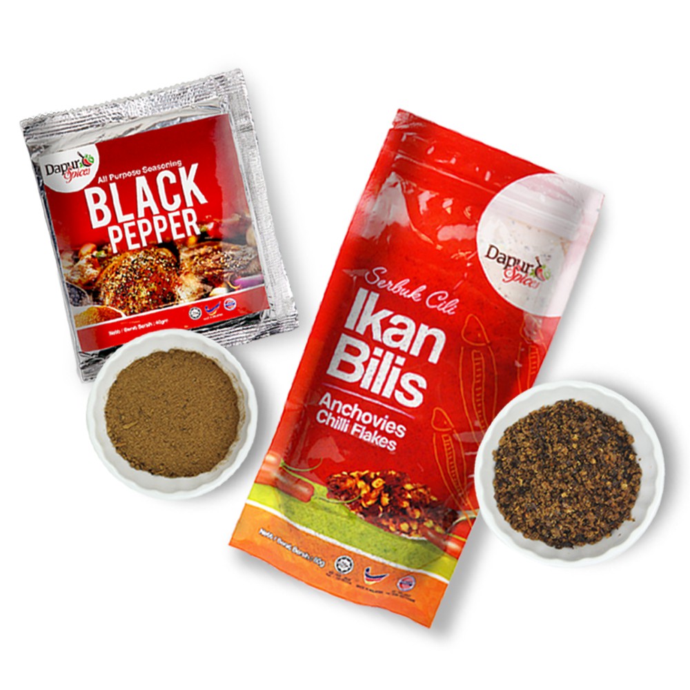 [Pack of 2]Spicy Anchovies Chili Flake +Black Pepper Seasoning Mix