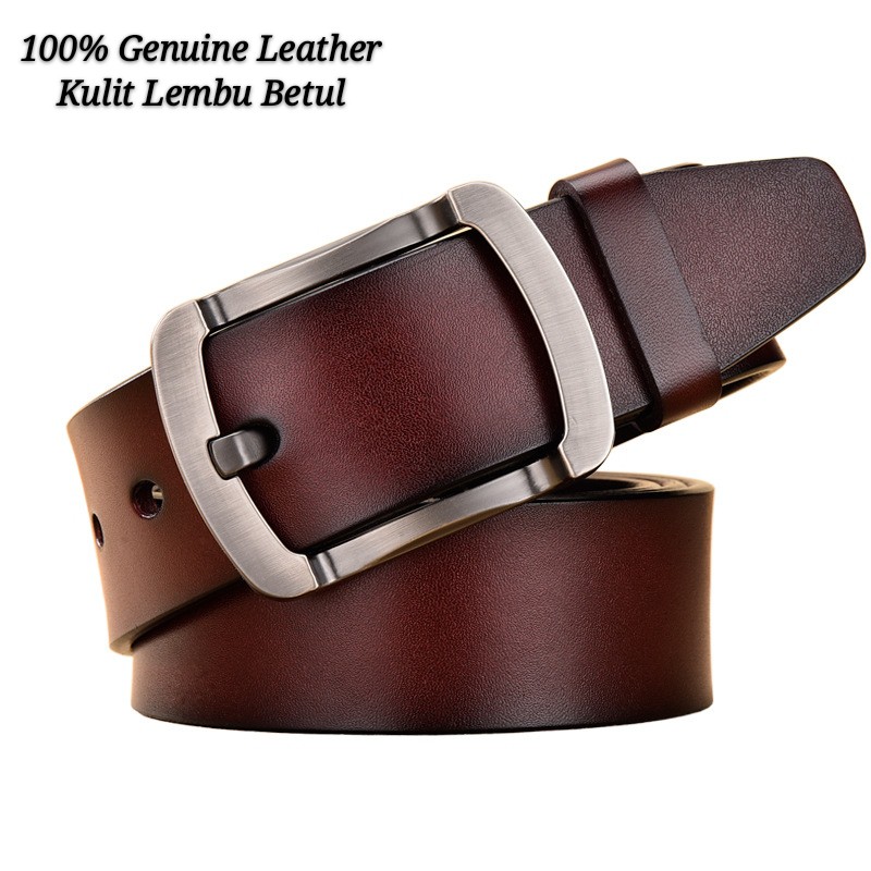 Tali Pinggang Kulit Lembu Betul 100 Genuine Real Leather Men S Belt Tali Pinggang Lelaki Kulit Lembu Belt Men Shopee Malaysia