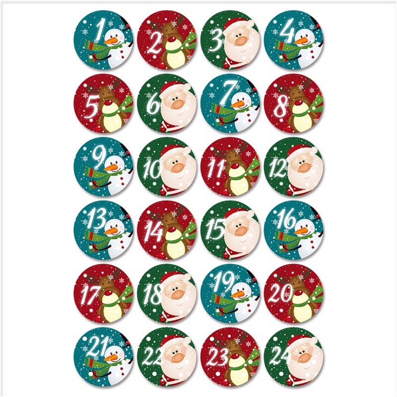 Christmas Gift Exchange Lucky Draw Numbering Round Sticker | Shopee ...