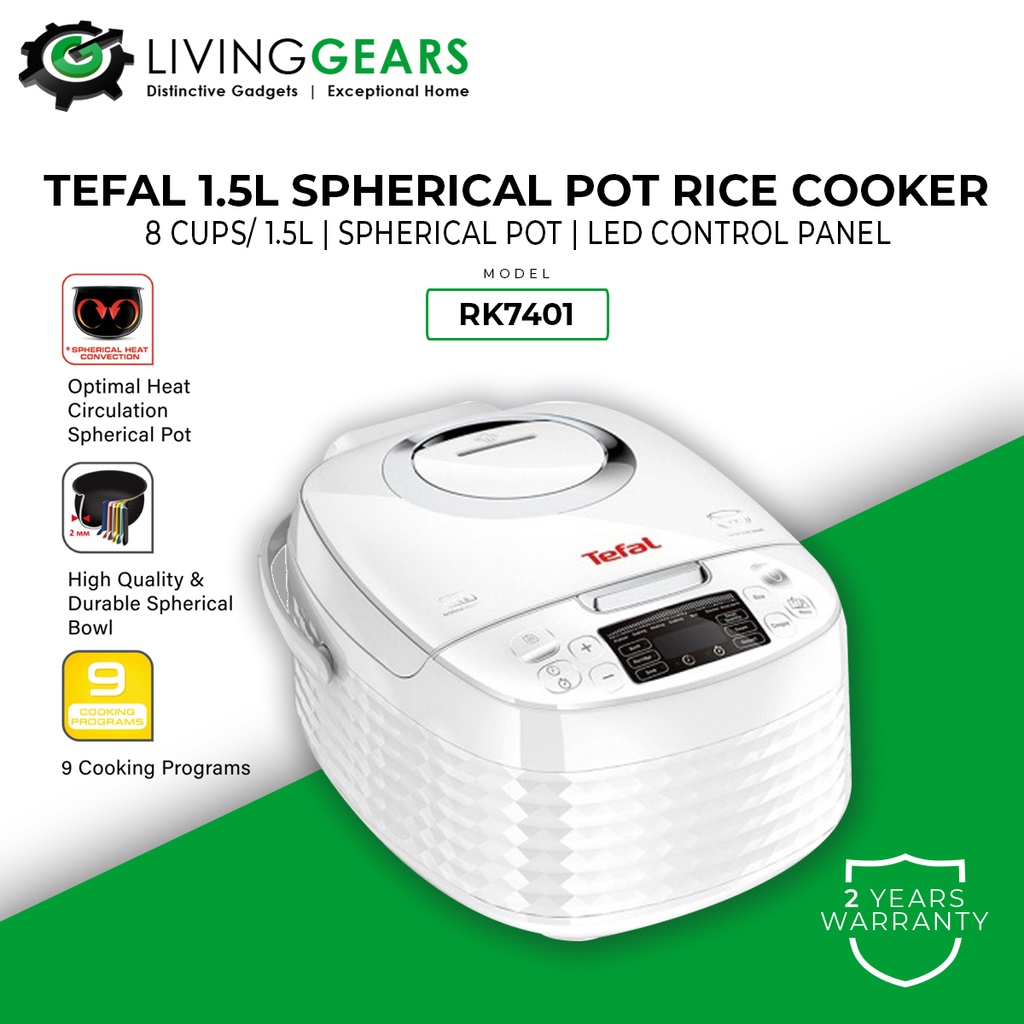 Tefal Spherical Pot Digital Rice Cooker (1.8L/10 Cups) RK7321 RK7521/(1