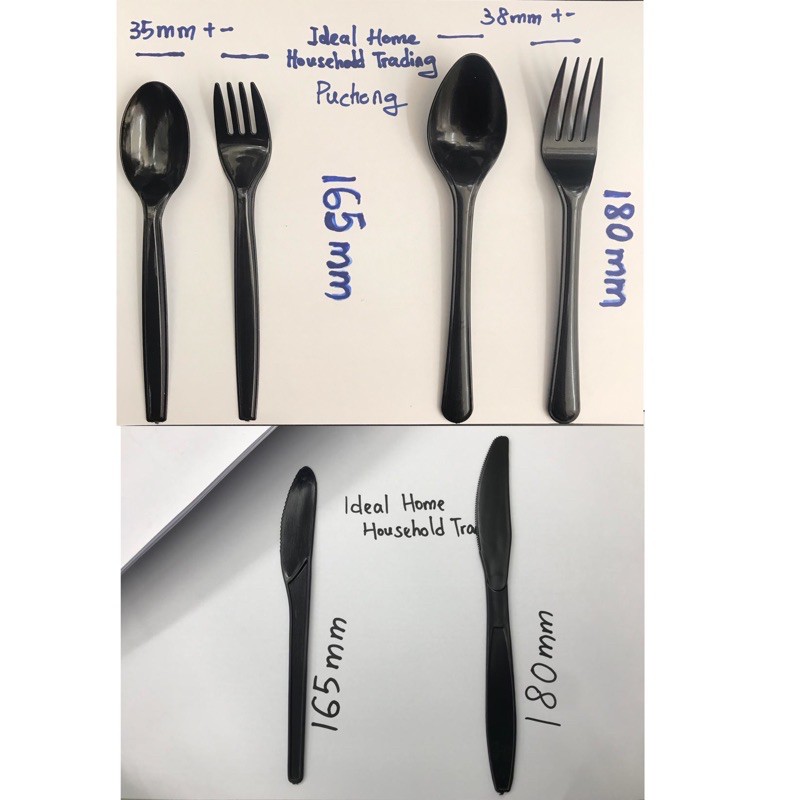 Sudu Hitam / Garpu Hitam / Pisau Warna Hitam / Black Spoon / Fork / Spoon / Luxury Cutlery / 高级豪华汤匙叉
