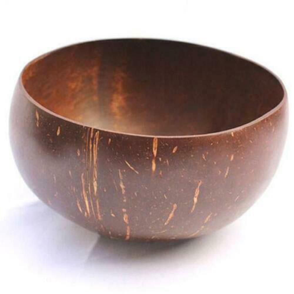 Natural Coconut Bowl Fruit Noodle Rice Bowl Wooden Fruit Bowl Handicraft Decoration Creative