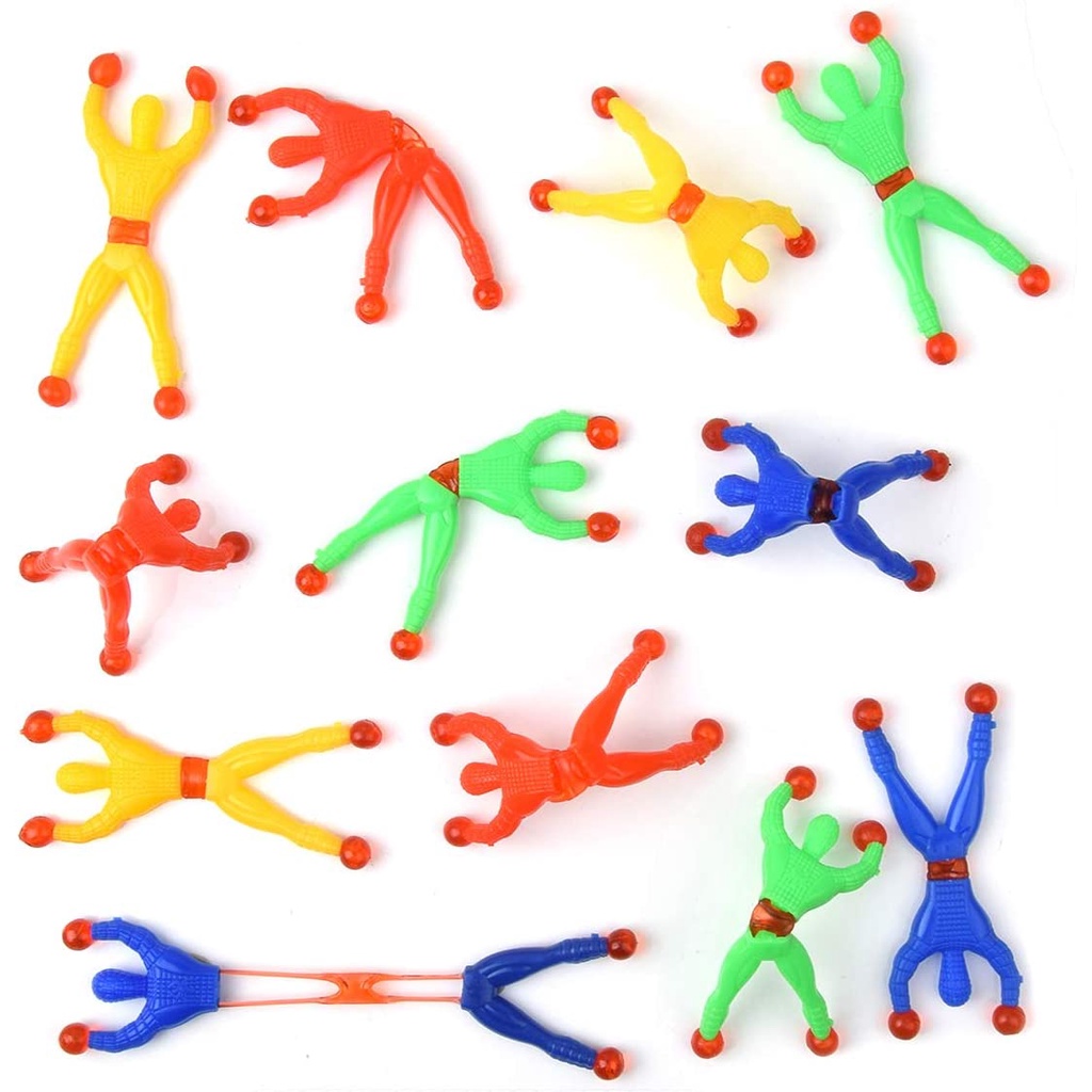 Colorful Sticky Wall Climbers Mountain Climber SpiderMan Figures Sticky, Slimy, and Rubbery SpiderMan Stress Relief Toy