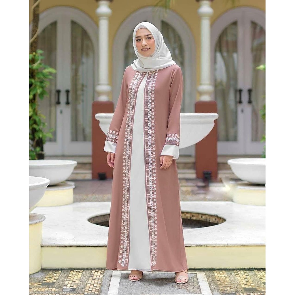 Rh Dubai Gamis Abaya  Size L Xl Xxl 3xl 4xl 5xl Moscrepe Material Jumbo Gamis  Party 