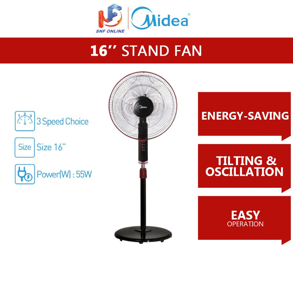 Midea Stand Fan 16 Mf 16fs10n Ns Shopee Malaysia