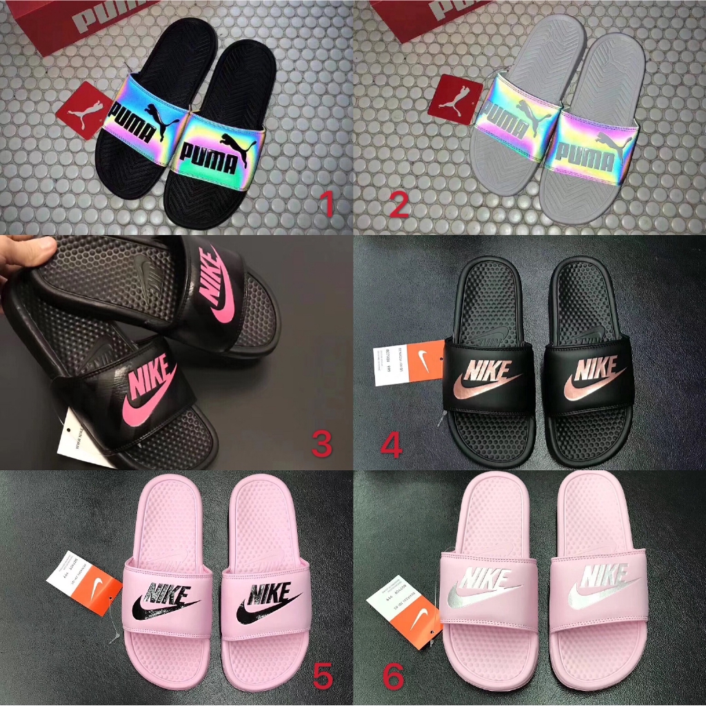 hot pink nike flip flops