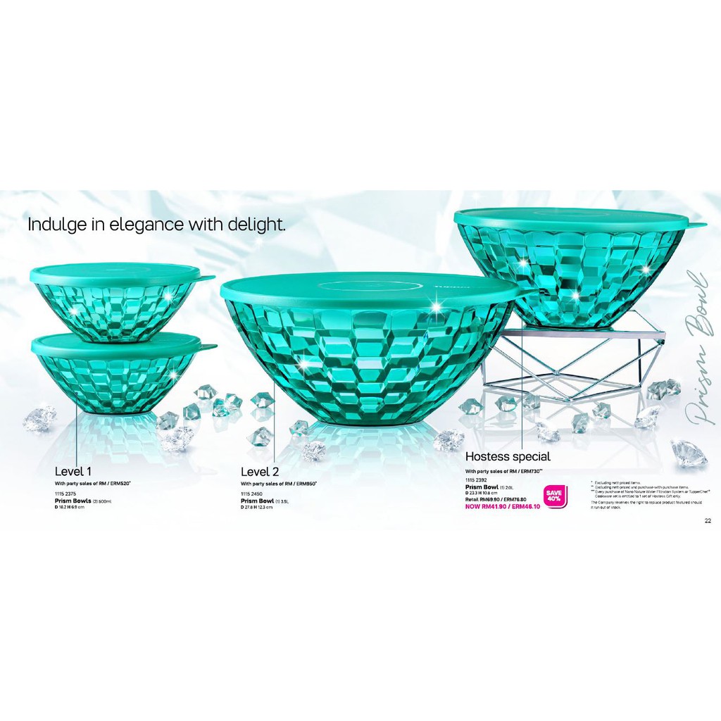 (New) Tupperware Prism Bowl (4pcs) Shopee Malaysia