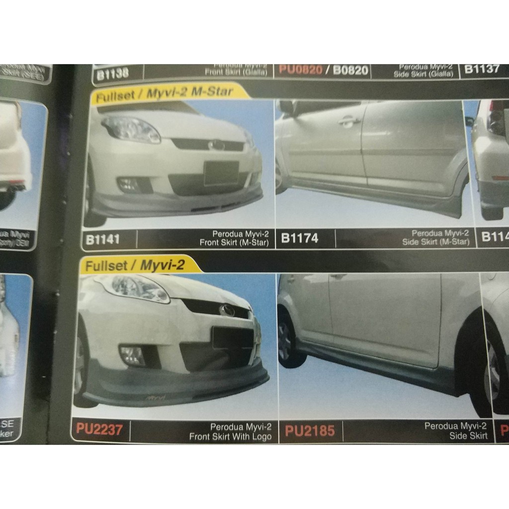 Perodua Myvi 2005 2008 Various Type Front Side Rear Bodykit Skirting Shopee Malaysia