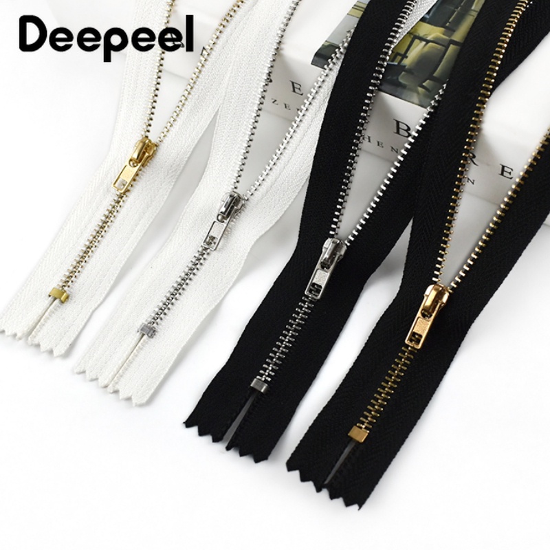 5Pcs 3# 8-30cm Metal Open End Zipper Bag Jeans Pants Clothes Zip Sewing Accessories