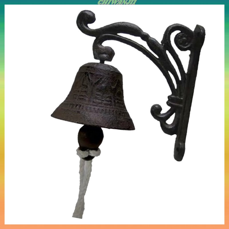 Cast Iron Bell Farmhouse STYL Vintage Bell Welcome Decorative Metal Wall Mount Door Call Bell Dinner Bell Wind Chime Hanging Decorative for Indoor Outdoor Outdoor Decorations 