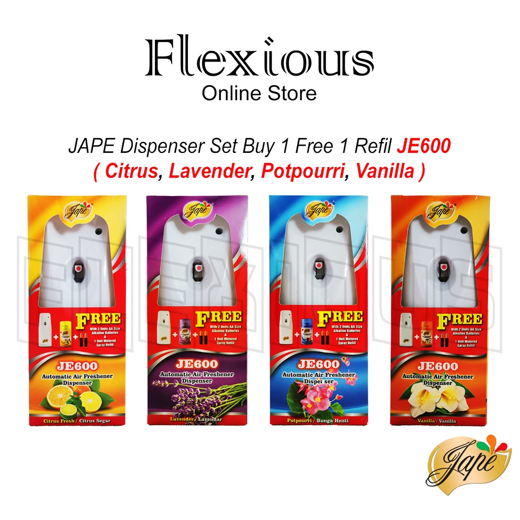 *JAPE* Automatic Air Freshener Dispenser Set JE600+ Free 300ml Refill