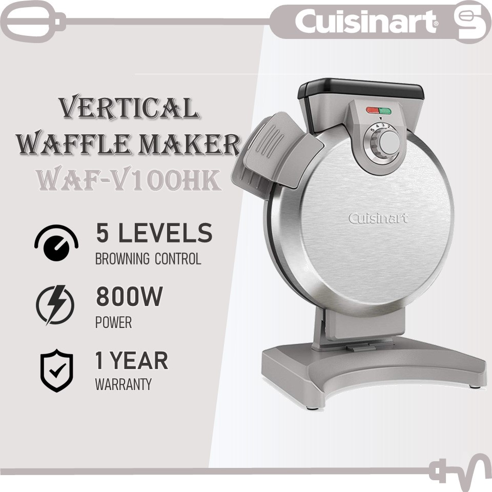 CUISINART Vertical Waffle Maker WAFV100HK (800W) 5 Setting Browning