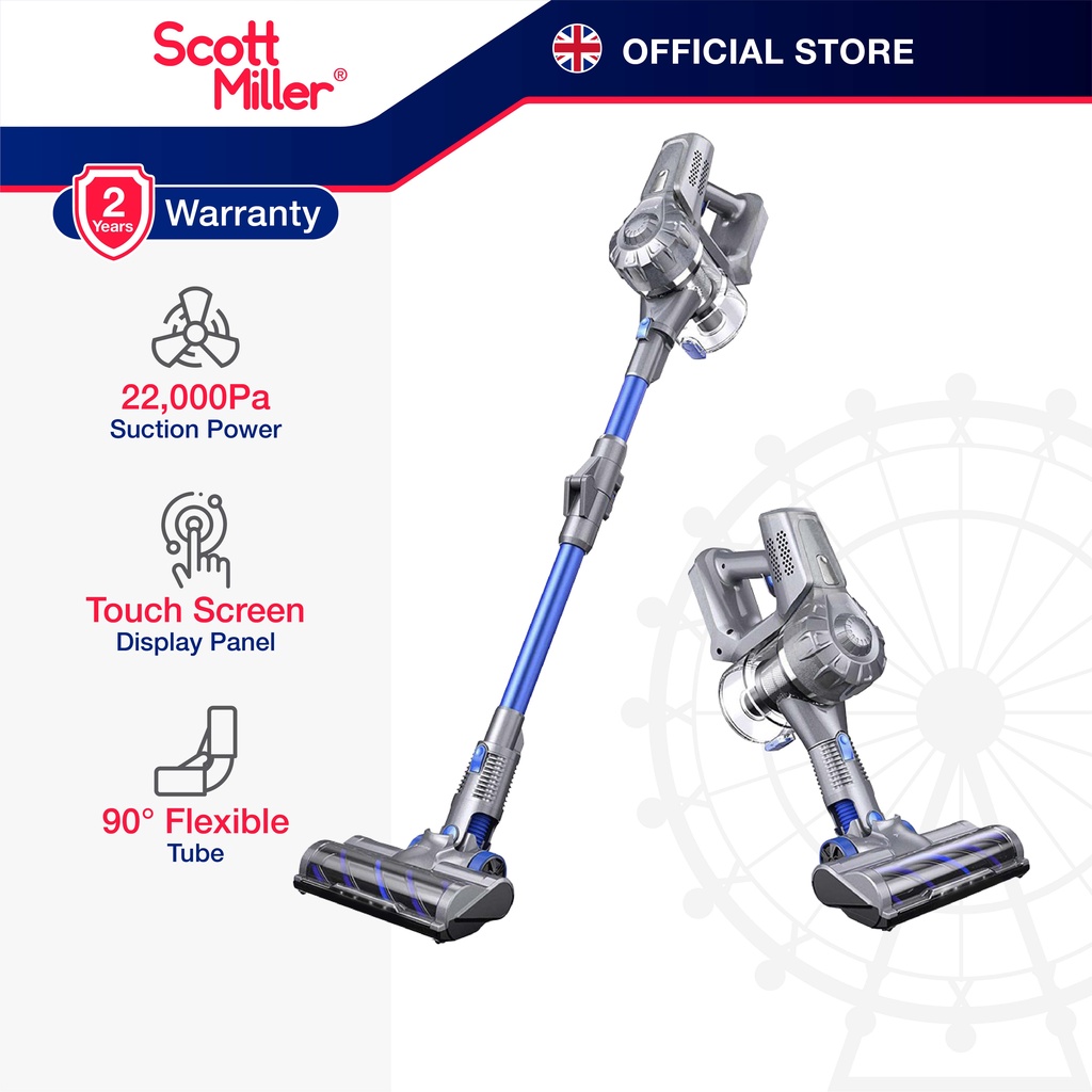 Scott Miller Cordless Vacuum Cleaner SM-V7000 Flexi 22000Pa with Flexible Tube and Touch Screen Display Panel