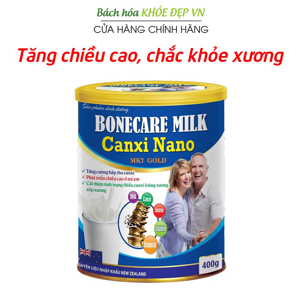 Boncare Milk Calcium Nano MK7 Milk Helps Increase Height, Strengthen