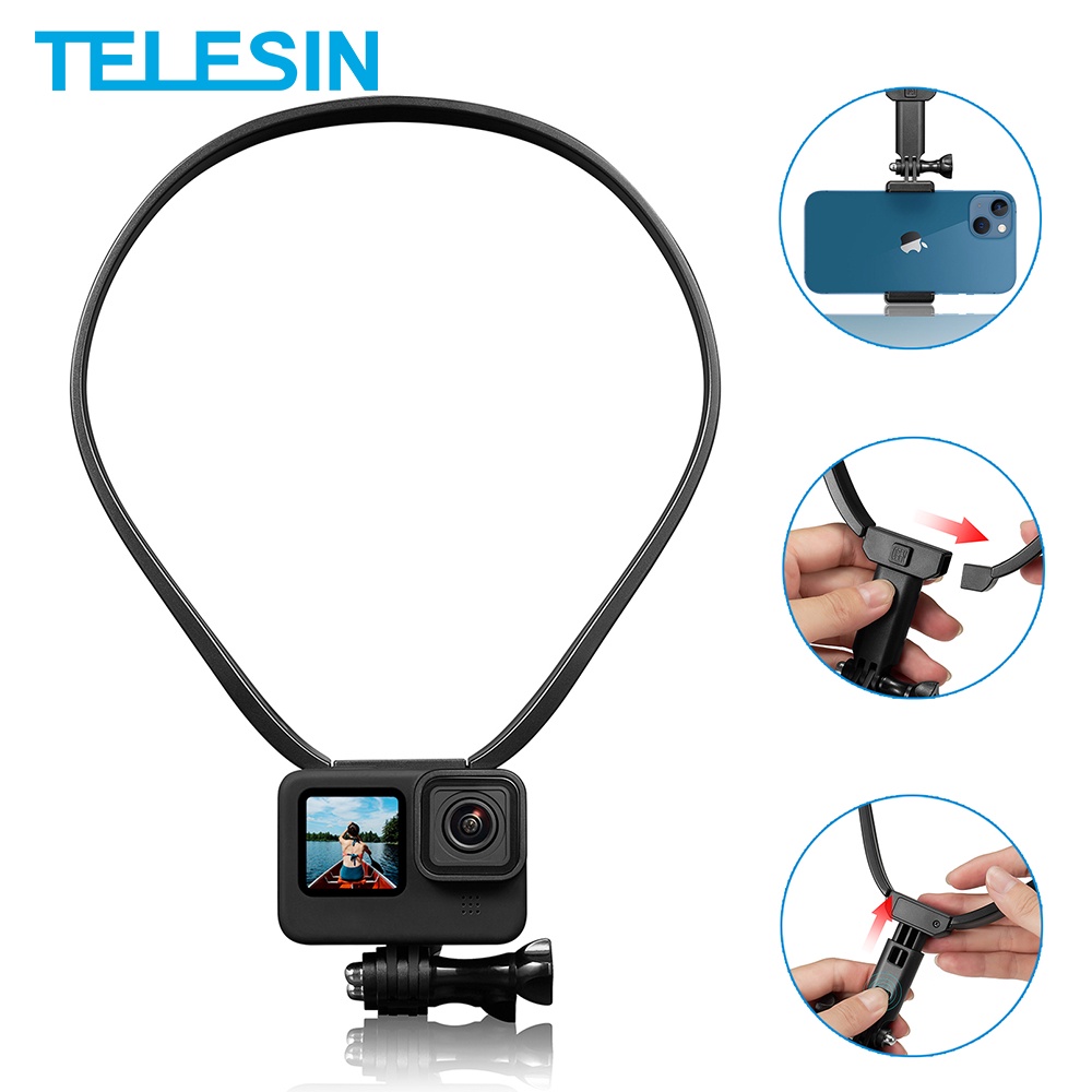POV/VLOG Mobile Phone Selfie Neck Holder Mount Cell Adapter for GoPro Hero 9 8 7 6 5 OSMO Action AKASO Xiaoyi 4K Most Action Cameras 