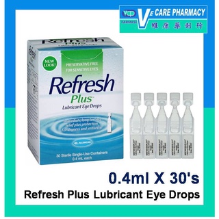 Allergan Refresh Plus Lubricant Eye Drops 0 4ml X 30 Exp 04 2021 Shopee Malaysia