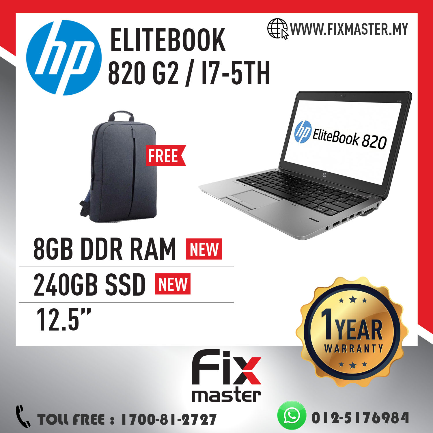 Hp 0 G2 12 5 Core I7 5th Laptop Refurbished Shopee Malaysia