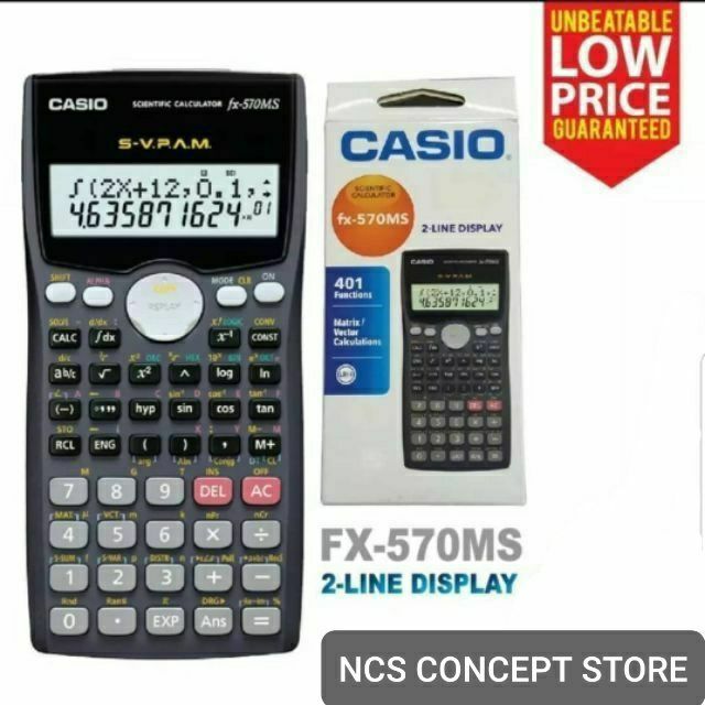 Casio Scientific Calculator Fx 570ms Fx570ms New Model With 401 Function Shopee Malaysia