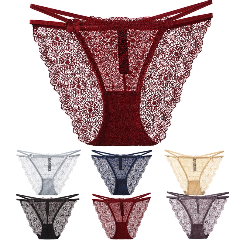Ladies Panties Briefs Underwear See through Hollow Underpants Thongs Knickers
