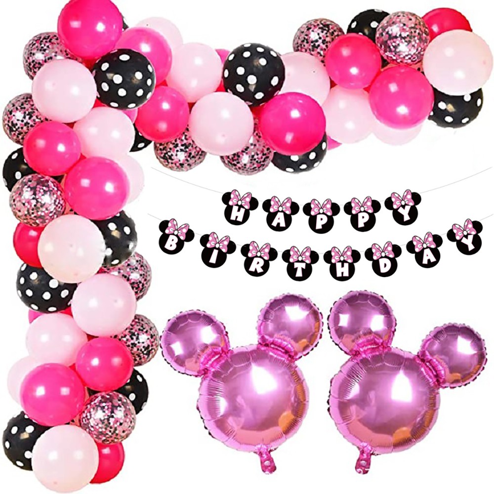 Disney minnie mouse party ballons decoration birthday Background decor  Disposable tableware for baby girl 1st birthday d | Shopee Malaysia