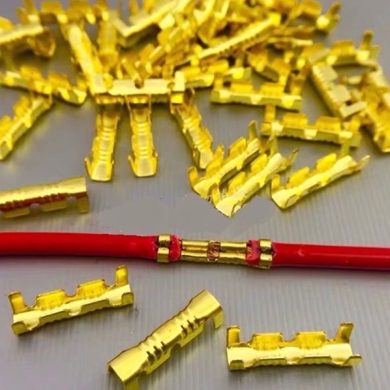 100pcs U SHAPE TYBE WIRE CONNECTOR SPLICE TERMINAL CLIP WIRING BRASS