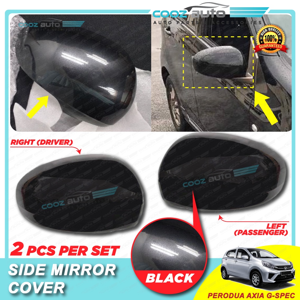 Perodua Axia GSpec 2014 2019 Side Mirror Cover BLACK(Right and Left