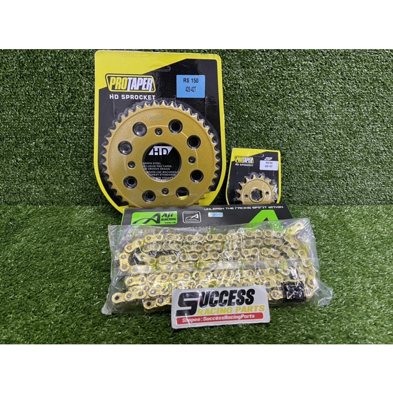 HONDA RS150 428 SPROCKET SET GOLD PROTAPER WITH ORING CHAIN 428-132L ...