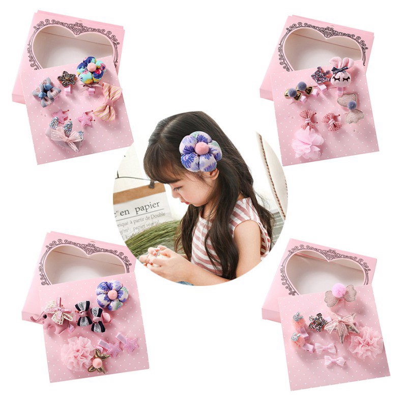 8pcs Set Kid Hairpin Hair Accessories Set Princess Girls Bow