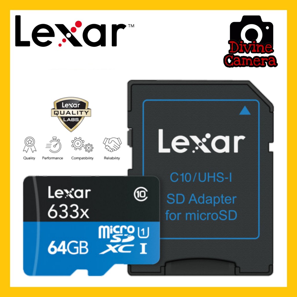 Lexar 64GB Micro SD HighPerformance 633x UHSI microSDXC Memory Card with SD Adapter Shopee