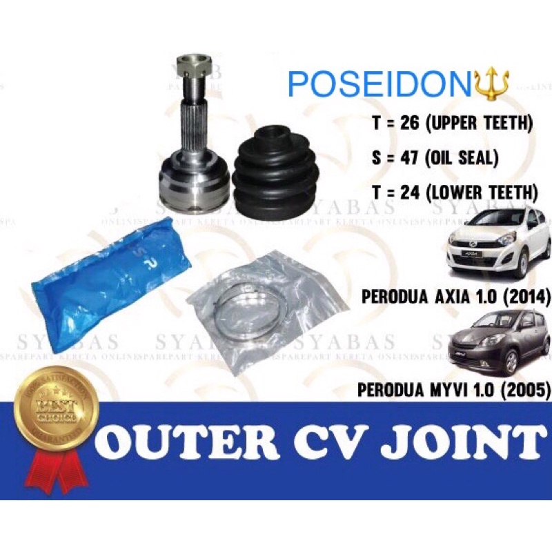 Perodua Axia Myvi CV Joint Drive Shaft 24x26x47 Shopee Malaysia