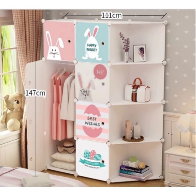 Kcjm Kids Wardrobe Diy Simple Rak Baju Diy Almari Baju Shopee