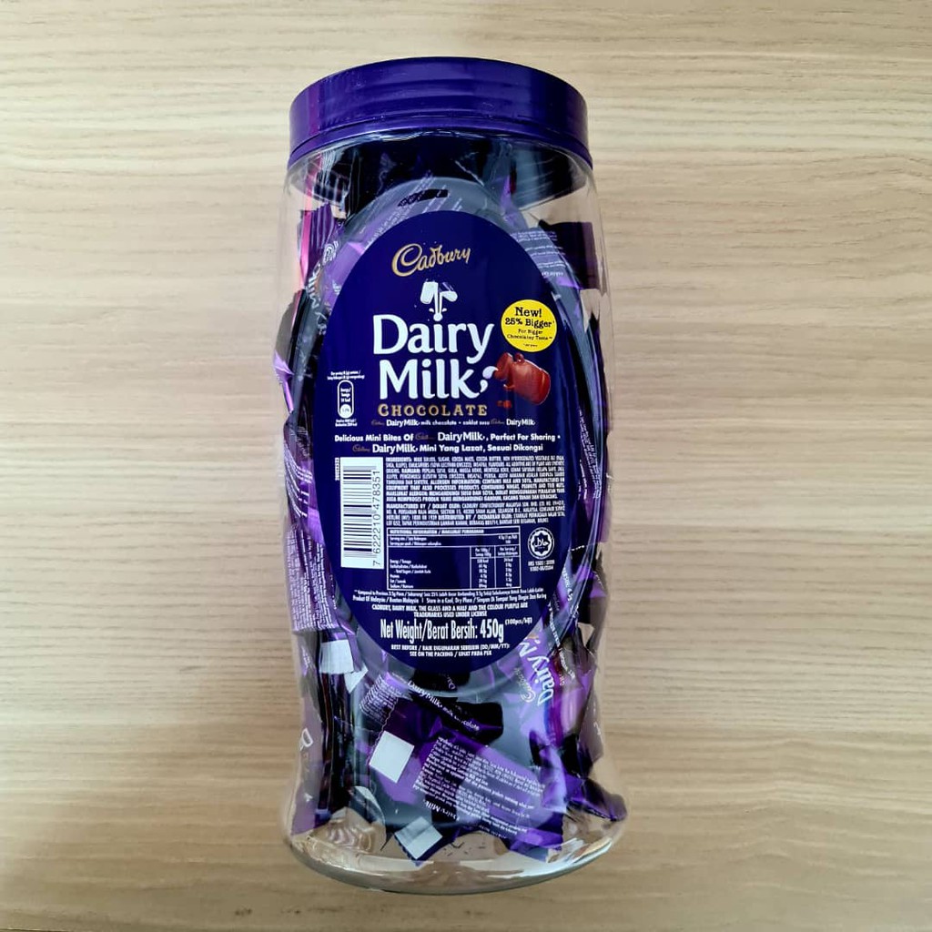 CADBURY DAIRY MILK CHOCOLATE JAR 405GM 100pcs / 20pcs Shopee Malaysia