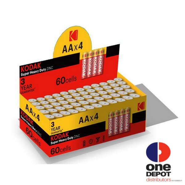 🔥 Wholesale 🔥 KODAK Super Heavy Duty Zinc AA Batteries (1 Box = 60pcs