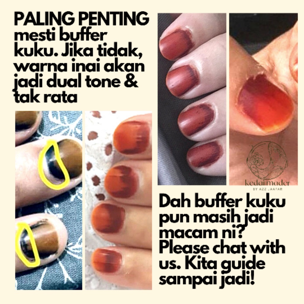 INAI REPUBLIC HQ Original Combo Set Nail Henna/Inai Kuku Sah Solat ...