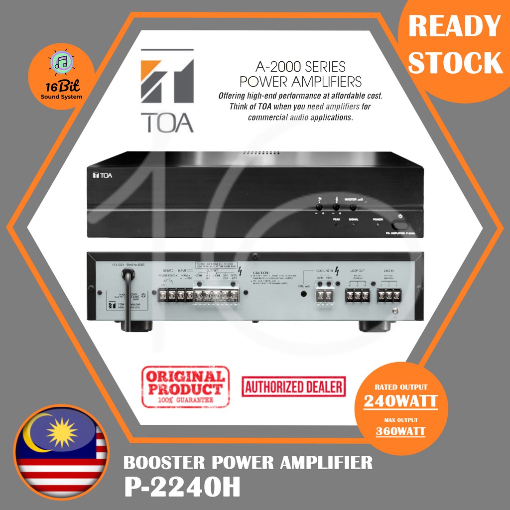 TOA Amplifier P-2240 240watt Power Amplifier H Version P.A System ...