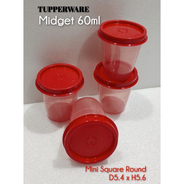 TUPPERWARE | MIDGET | MINI ROUND SQUARE | 60ml | red | Shopee Malaysia