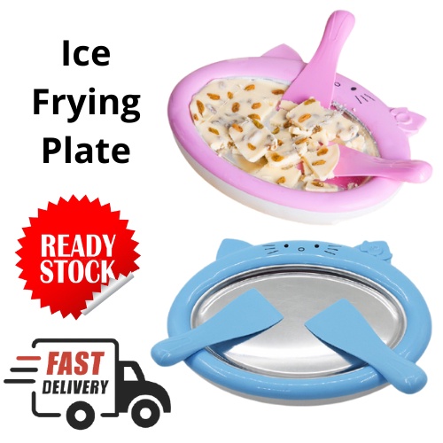 Mini Fried Yogurts Machine Rolled Ice Cream Maker with 2 Spatulas Fry Ice Plate Homemade Ice Cream Roll Maker