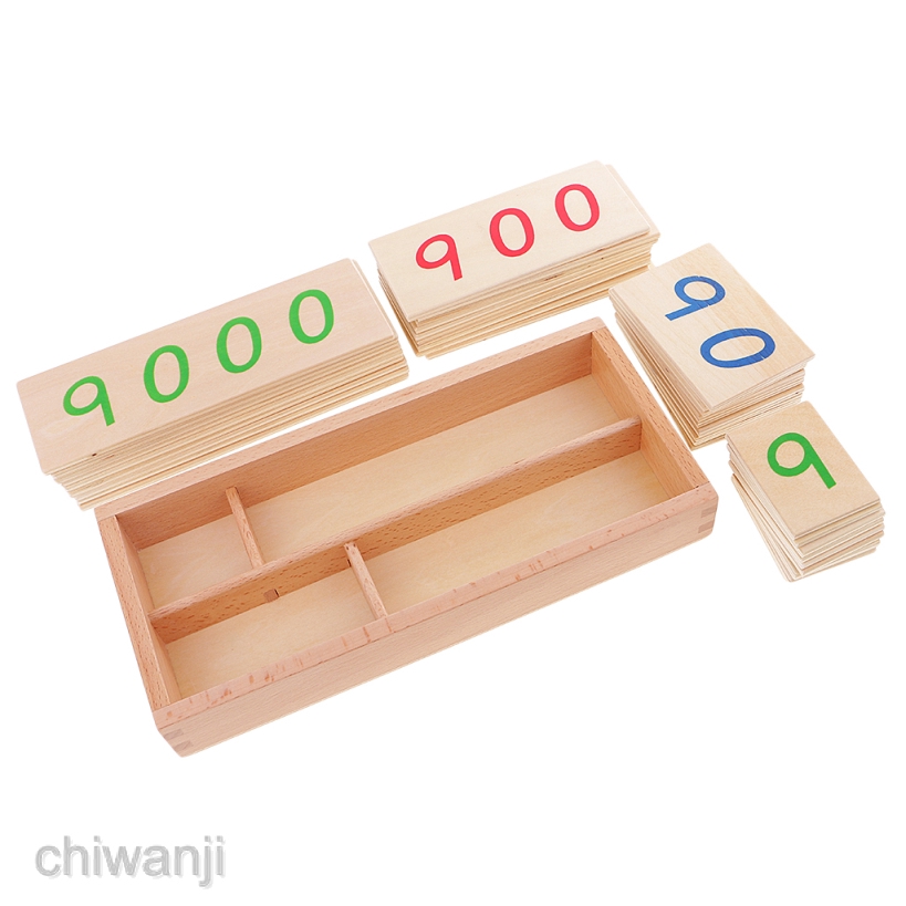Montessori Mathematics Wooden Number Cards 1-9000 in Box Math Learning ...