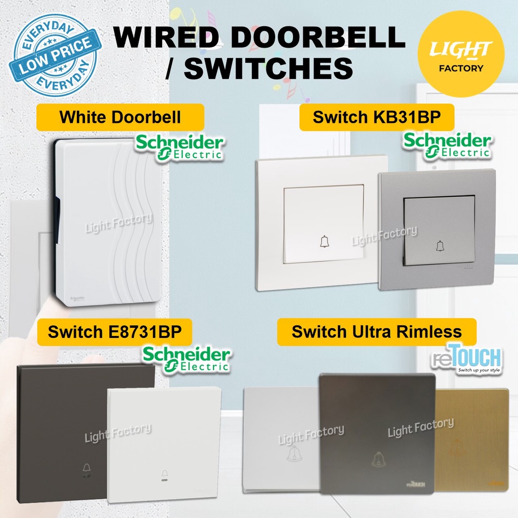 Schneider 99AC Door Bell 240V Mechanical Ding Dong Chime Wired Doorbell