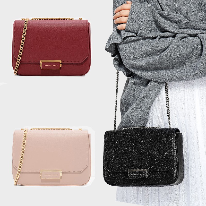 charles and keith front flap push lock bag