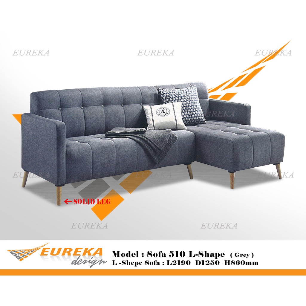 EUREKA Sofa Set LShape Couch Modern Upholstery Fabric Wood Living Room