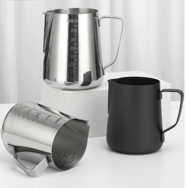 Espresso Coffee Milk Frothing Pitcher Stainless Steel Stamped Measurement Steaming Jug Barista Latte Art Frother Cup