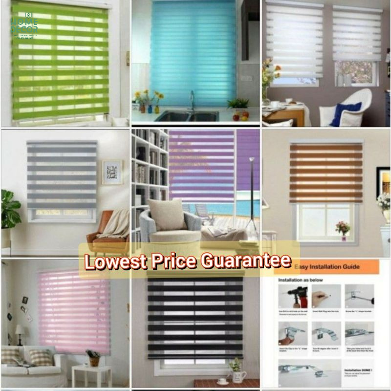 Top Rated Zebra Blinds | Bidai Kain | Roller Blinds Curtain Privacy | Windows Tingkap Langsir Indoor A+ PREMIUM Quality