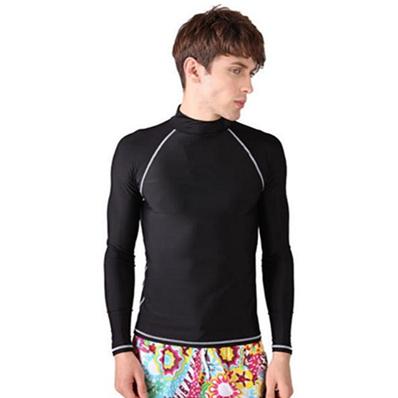 Men Baju Renang Long Sleeve  Swimming Tops Rash Guard 