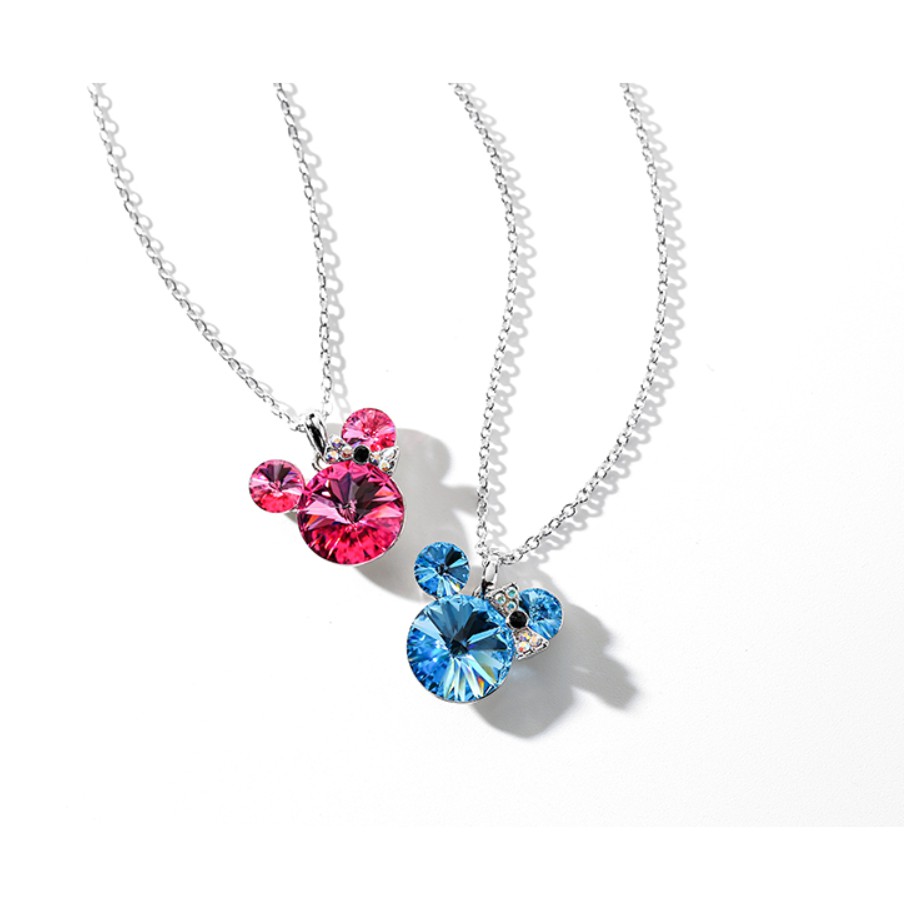 Swarovski Crystal Mickey Mouse Necklace + Earrings | Shopee Malaysia