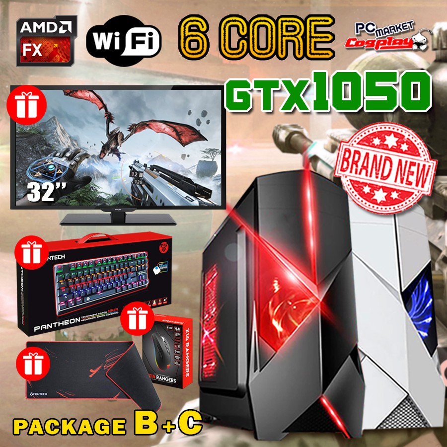 Gaming Pc Desktop Amd 6 Core 3 8ghz Gtx1050 New 16gb Ram 240gb Ssd For Pubg Shopee Malaysia