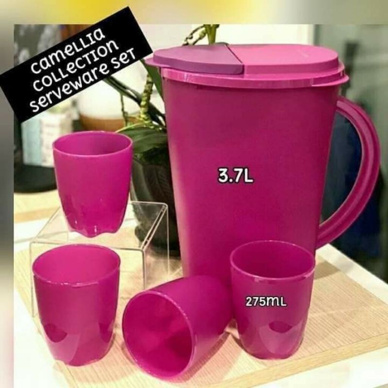 Tupperware Camellia Collection Serveware Set/ Blossom Giant Pitcher 4.2L/ Blossom Pitcher 2L/ Blossom Pitcher 1.4L/ Mug